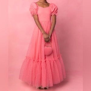 Wonderland pink heart print gown